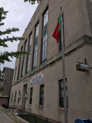 Portuguese flag flying on town hall for Portugal Day week