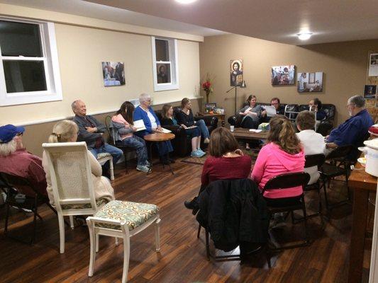 Seasonal book studies are very open, sharing-encouraged conversations about faith and individual perspectives on God's Love for humanity.