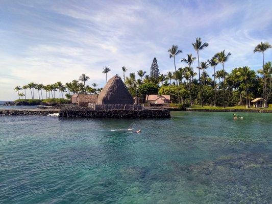 Above water sights near the reef - Eden told the history of the heiau, rocks and mountain.