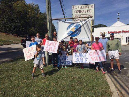 Car wash and bake sale fundraiser