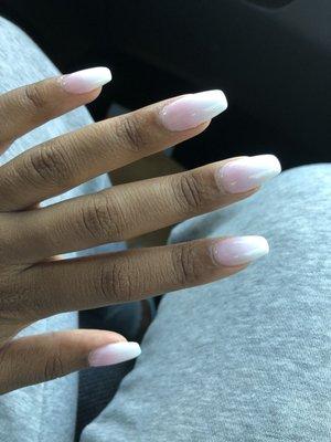 Ombre acrylic pink and white