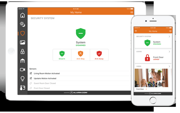 Alarm.com smart apps.