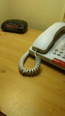 Someone else's hair around the phone cord.