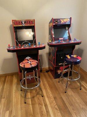 Arcade games set up at new home