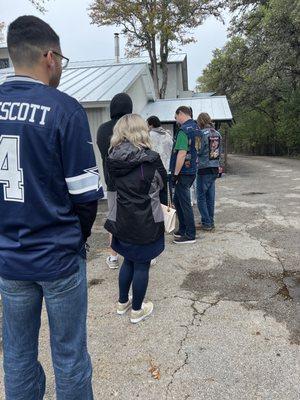 Line of people waiting for Record Store Day