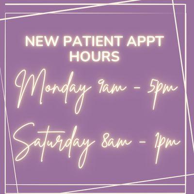 New Patient Hours