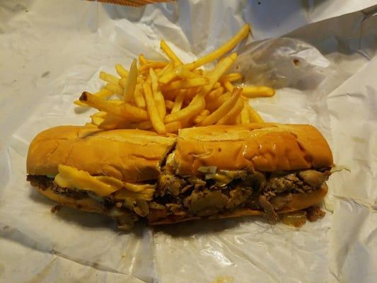 Cheese steak & fries.