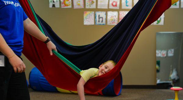 A Kiddo in a center during a therapy session with RBT.