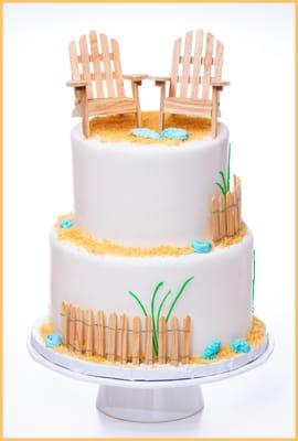 Beach Themed Wedding Cake