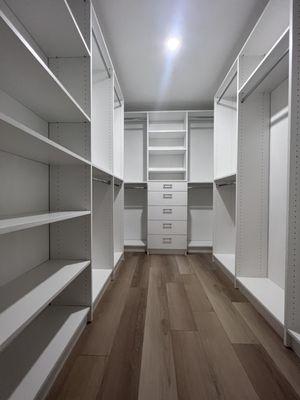 White Melamine closet custom made