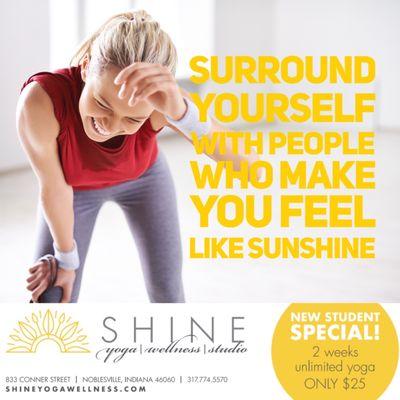 Try out the New Student Special-2 weeks unlimited yoga for $25