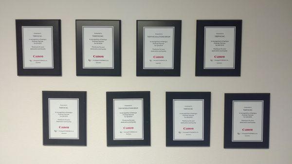 Office Interior - Award Winning Service Wall