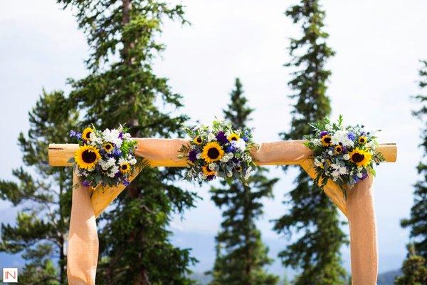 Sunflower wedding arch