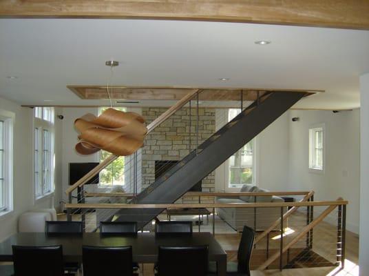 Custom Home Design with Contemporary steel staircase, Walworth county WI