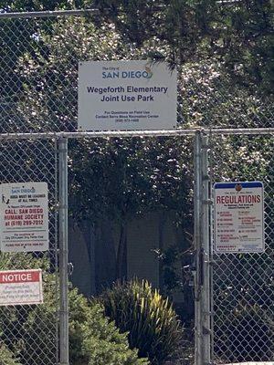 Joint use park at the back of the elementary school