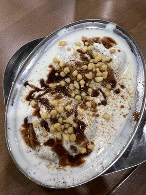 Uncooked vada in the Dahi vada