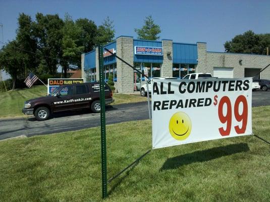 All Computers Repaired for $99 at our Sign-A-Rama Drop-Off location.  6256 Lemay Ferry Road, Saint Louis, MO 63129