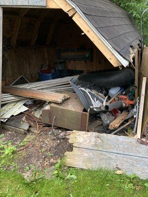 old welder junk husband backed into this shed it all gotta go