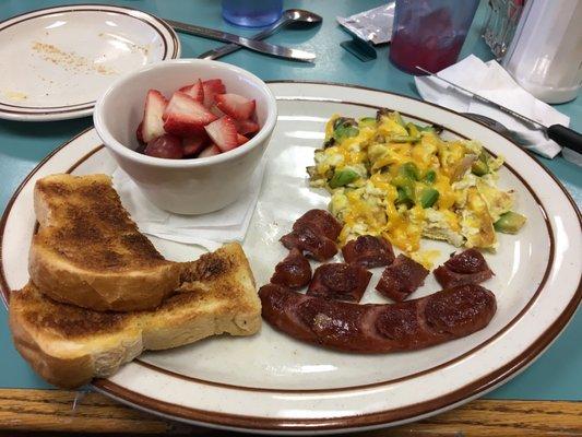 Fresh fruit, delicious eggs!!! This place is a keeper!