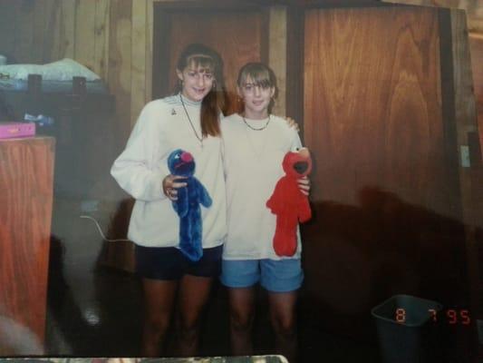 Camp hammer with my little sister 1995