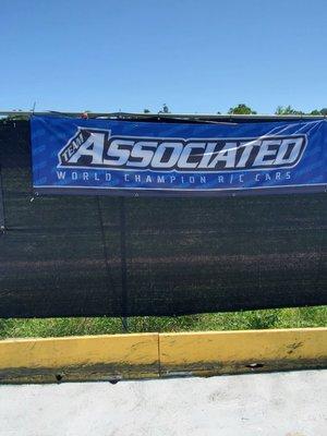 Banner for Associated. Their products are sold in the hobby shop