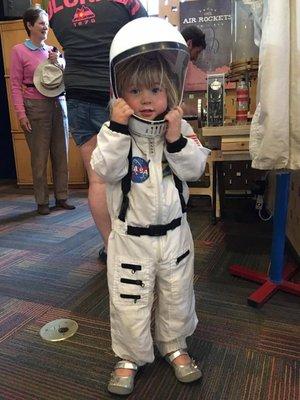 Cutest little astrounaut ever. Our kiddos love learning about space