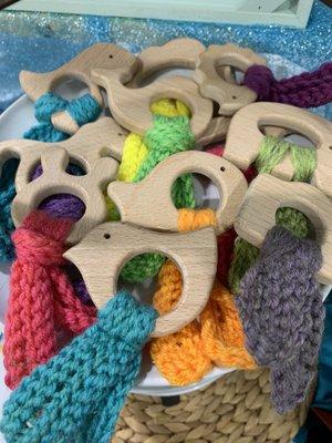 Wooden and Crochet Teethers