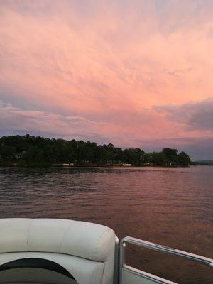 Smooth water and beautiful sky on the sunset cruise