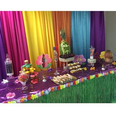 The treat table for our Luau Themed launch party