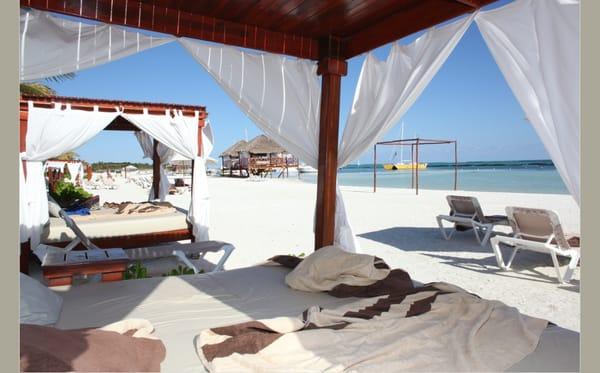 Beach Bed at El Dorado Maroma  in Riviera Maya!!