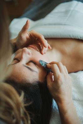 Gua sha facial massage