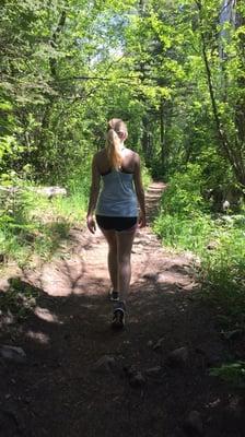 Walking along the path early into the hike