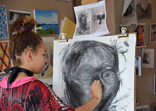 Young Student drawing