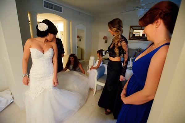 Bride and bridesmaids dresses by Consuelo Celemin Couture