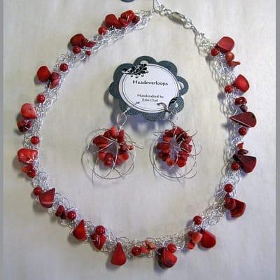 Erin Dail Jewelry, sterling silver crocheted wire and glass beads