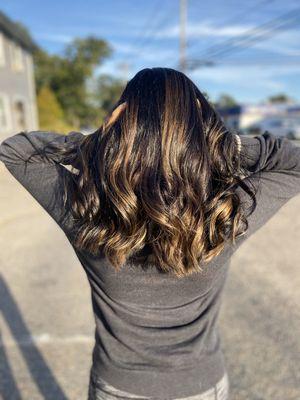 Chocolate partial balayage