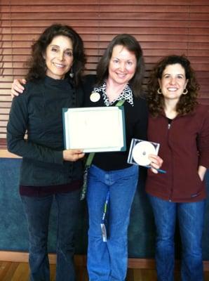 Graduating from Living Light Culinary Arts Institute. Me with Cherie Soria and Jennifer Cornbleet
