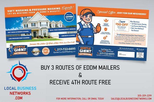 Buy 3 mailer routes and get the 4th route free. Limited time offer, get it before it expires