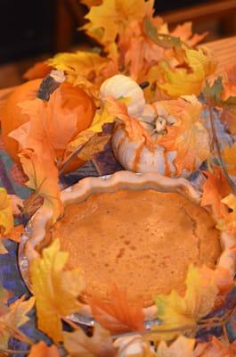 Homemade pumpkin pie is a favorite during Thanksgiving and Christmas