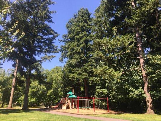 Nice newer playground with good options for toddlers and school aged kids.