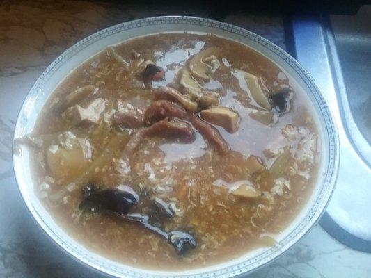 Protein packed, delicious hot and sour soup. (Small)