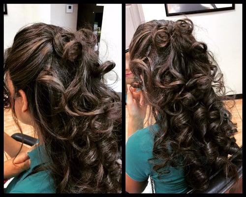 Prom hair styling by Shazia at Aisha's Wilcrest.