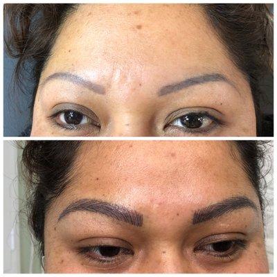 Tattoo cover up with Microblading and microshading